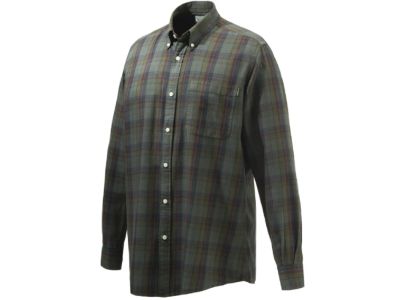 Wood Button Down košeľa - Green & Red Overd. Moss