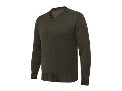 Kent V-Neck Tech pulóver - Moss&brownbark