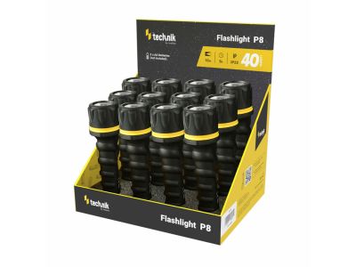 Technik MT-P8 lámpa s gumírozott (2xAA - nem tartozék), 40 lumen, 12ks kijelző